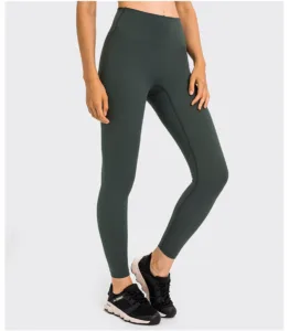 Soft Yoga Pant Gym Women's Leggings Buttery Fitness No Front Seam -  Azure Green