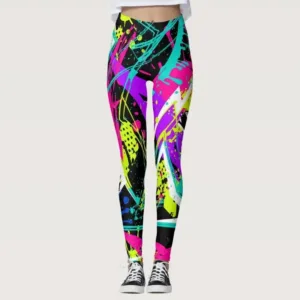 Women's New Colorful Graffiti Fitness Sports Gym Yoga Pants Casual Wear Legging - Colourful